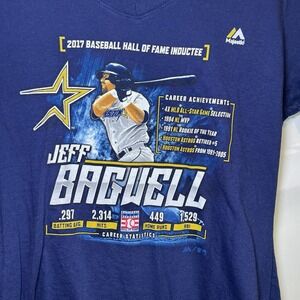 Vintage Houston Astros Jeff Bagwell T Shirt Small MLB HOF 2017 Women's Tee
